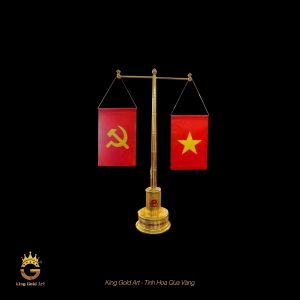 Cột cờ để bàn làm việc mạ vàng