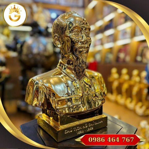 Tượng Bác Hồ Bằng Đồng Mạ Vàng 24K
