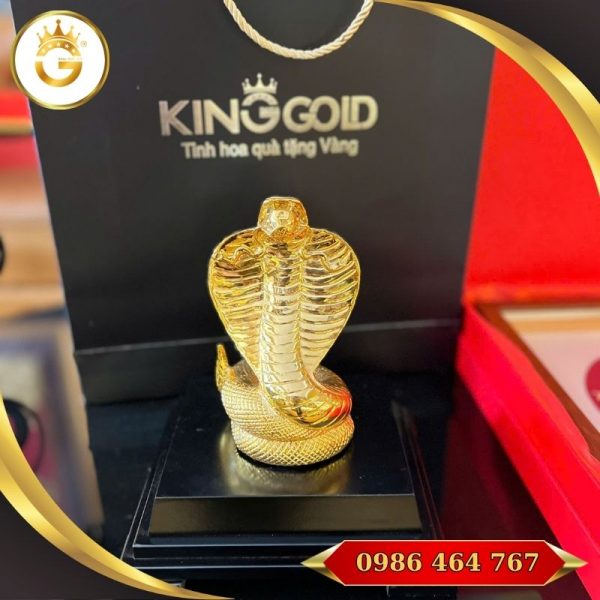 Tượng Rắn Phong Thủy Mạ Vàng 24K