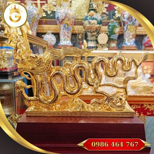Tượng Rồng Thời Lý Mạ Vàng
