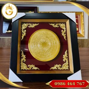 Tranh Mặt Trống Đồng mạ vàng 24k