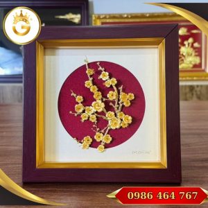 Tranh Hoa Mai dát vàng 24K