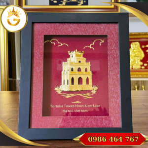 Tranh Hồ Hoàn Kiếm Hà Nội dát vàng 24K