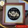 Tranh Bát Mã Mạ Vàng 24K