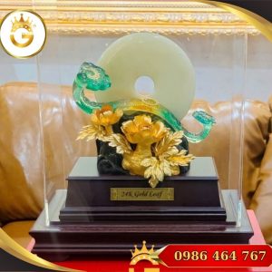 Gậy Như Ý Đá Lưu Ly Hoa Vàng