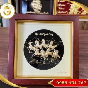 Tranh Mã Đáo Thành Công Bằng Vàng 24K