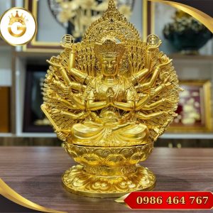 Tượng Phật Thiên Thủ Thiên Nhãn Mạ Vàng 24K