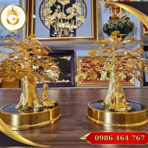 Cây Bồ Đề Bằng Đồng Mạ Vàng 24K