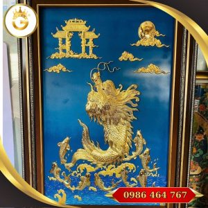Tranh Cá Chép Hóa Rồng Treo Phòng Khách