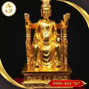 Tượng quốc mẫu Âu cơ bằng đòng dát vàng 24k