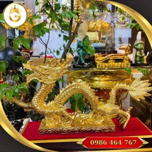 Tượng rồng để bàn mạ vàng 24k