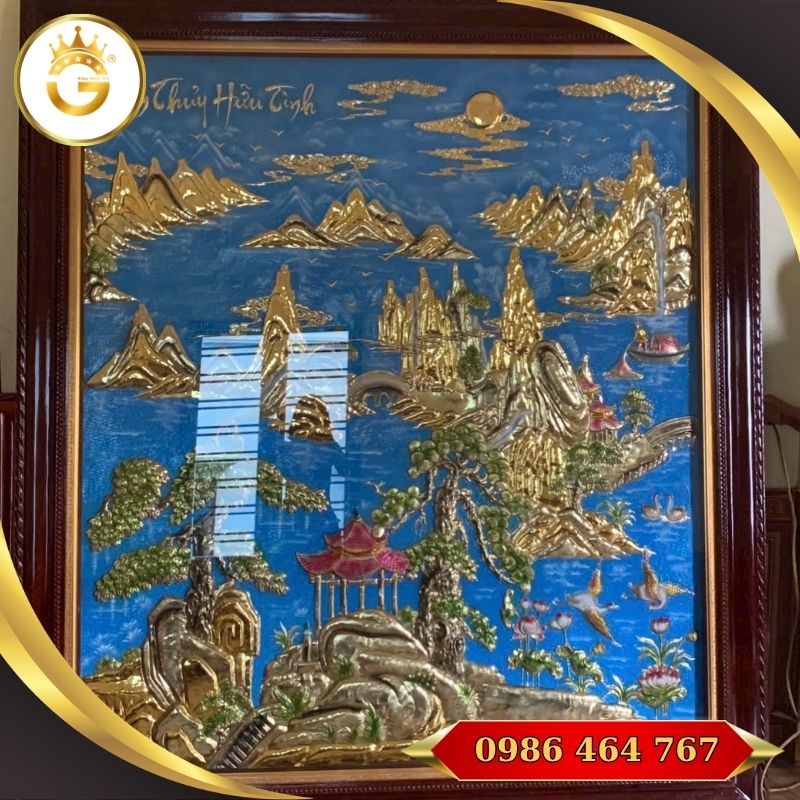 Tranh Đồng Sơn Thủy Hữu Tình Treo Phòng Khách - Hình ảnh 4